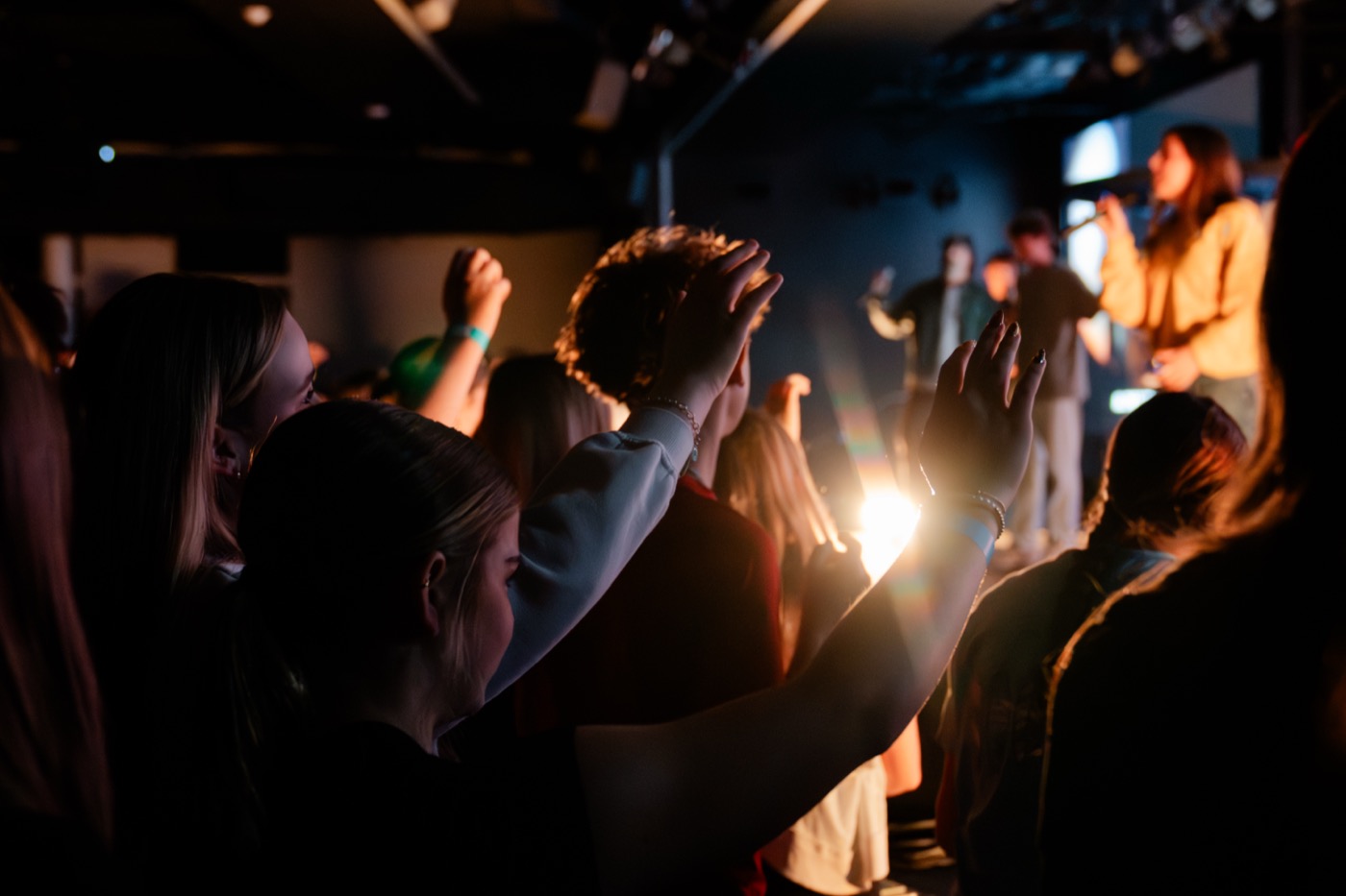 CYC students in worship
