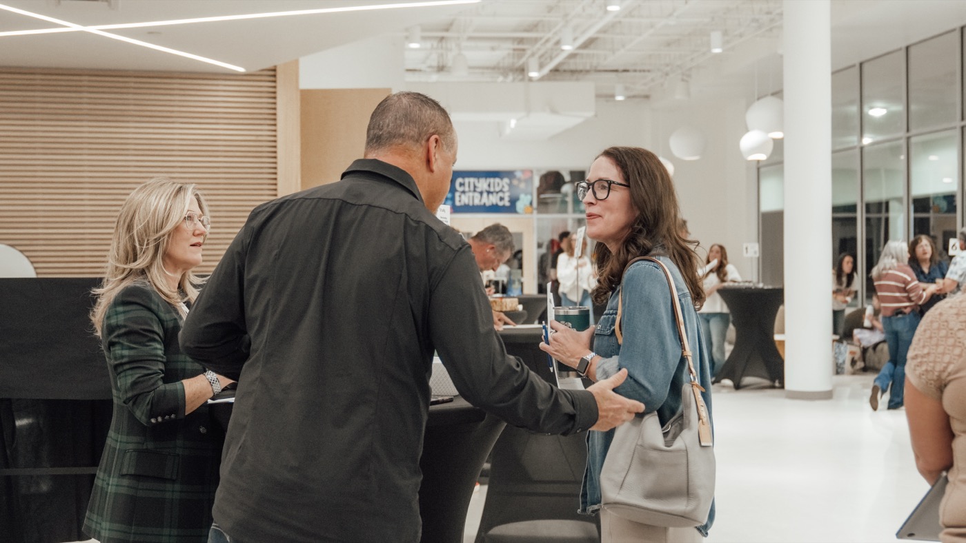 Citymark community connecting in the lobby